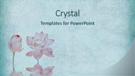  Presentation with bamboo paper - PPT theme enhanced with lotus and bamboo on old antique vintage paper background background and a sky blue colored foreground