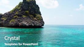  Presentation with paradise - Presentation design with green pinnacle blue paradise background and a teal colored foreground