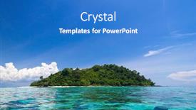  Presentation with paradise - Amazing theme having green-pinnacle-blue-paradise backdrop and a teal colored foreground