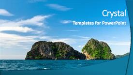  Presentation with green earth - Colorful slide set enhanced with green-pinnacle-heaven-on-earth backdrop and a teal colored foreground