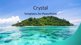  Presentation with marine - Audience pleasing presentation design consisting of green pinnacle marine fantasy backdrop and a light blue colored foreground