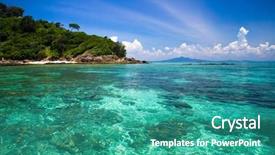  Presentation with green nature - Slides enhanced with green pinnacle nature and nobody background and a teal colored foreground