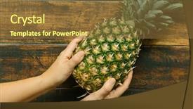  Presentation with rustic - Beautiful presentation theme featuring green pinneaple on a rustic backdrop and a tawny brown colored foreground