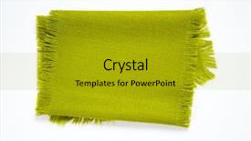  Presentation with white and green - Amazing PPT theme having green place mat with fringe backdrop and a gold colored foreground