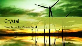  Presentation with green energy - Beautiful slide deck featuring green planet - ecology energy inventions backdrop and a yellow colored foreground