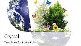  Presentation with environmental - PPT theme enhanced with green planet - environmental energy concept background and a white colored foreground