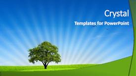  Presentation with green planet - Cool new presentation theme with green planet - summer nature backdrop and a teal colored foreground