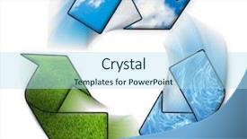  Presentation with green planet - PPT theme consisting of green planet - three arrows of nature elements background and a light blue colored foreground