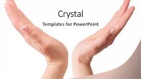  Presentation with green planet - PPT theme enhanced with green planet - two open woman hands background and a white colored foreground