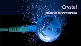  Presentation with green technology ithink map - PPT layouts enhanced with green planet - world map technology style background and a navy blue colored foreground