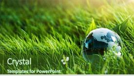  Presentation with green planet - Beautiful theme featuring green planet concept for environment backdrop and a forest green colored foreground