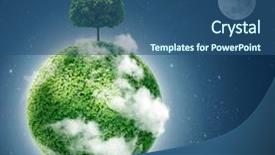  Presentation with earth atmosphere - PPT theme having green planet ecology concept green background and a ocean colored foreground