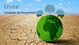  Presentation with green planet - PPT theme with green-planet-with-trees background and a light blue colored foreground
