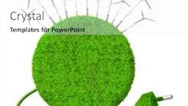  Presentation with green planet - Audience pleasing slide set consisting of green-planet-with-wind-turbines backdrop and a white colored foreground