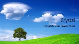  Presentation with green planet - Audience pleasing PPT layouts consisting of green planet backdrop and a teal colored foreground