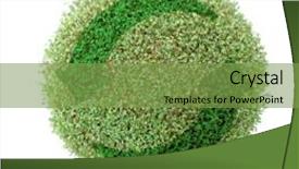  Presentation with green globe - Presentation theme having green plant globe with two-arrow recycle symbol over white background background and a seafoam green colored foreground