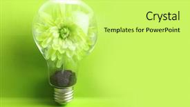  Presentation with light green - Cool new theme with green plant in soil inside backdrop and a yellow colored foreground