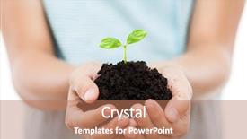  Presentation with human growth - Beautiful slides featuring green plant sprout leaf growth backdrop and a coral colored foreground