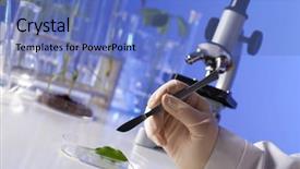  Presentation with biology - Amazing presentation design having green plants and scientific equipment backdrop and a  colored foreground