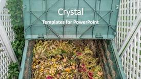  Presentation with food compost - Cool new PPT theme with green plastic compost bin full backdrop and a seafoam green colored foreground