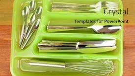  Presentation with cutlery - Amazing PPT layouts having sms short message services communication contact concept backdrop and a white colored foreground