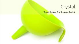  Presentation with funnel - PPT theme having green-plastic-funnel background and a yellow colored foreground