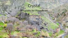  Presentation with green mountains - Colorful PPT theme enhanced with green-plateau-in-armenia-mountains backdrop and a mint green colored foreground