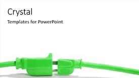  Presentation with green plug - Colorful theme enhanced with green plug isolated on white backdrop and a white colored foreground