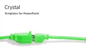  Presentation with green plug - PPT theme having green plug isolated on white background and a white colored foreground