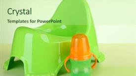  Presentation with green color - Slides with green potty on color background background and a  colored foreground