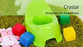  Presentation with interior - Amazing slide set having green potty on home interior backdrop and a yellow colored foreground