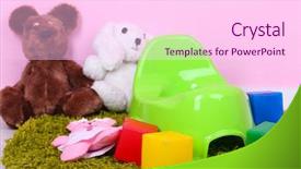  Presentation with interior design yellow and green - Theme featuring green potty on home interior background and a pink colored foreground