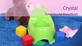  Presentation with interior design yellow and green - Presentation theme featuring green potty on home interior background and a pink colored foreground