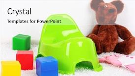  Presentation with interior - Cool new presentation theme with green potty on home interior backdrop and a pink colored foreground