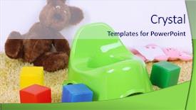  Presentation with interior - Slide deck enhanced with green potty on home interior background and a sky blue colored foreground