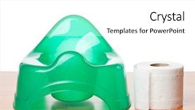  Presentation with toilet training - Audience pleasing theme consisting of green potty with toilet paper backdrop and a white colored foreground