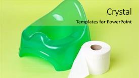  Presentation with toilet training - Presentation theme enhanced with green potty with toilet paper background and a yellow colored foreground