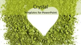  Presentation with herbal powder green - Slides consisting of green powder forming heart shape background and a yellow colored foreground
