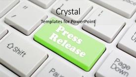  Presentation with press release - PPT layouts featuring green press release key background and a light gray colored foreground