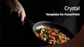  Presentation with chef - PPT layouts featuring green process - chef is stirring vegetables background and a black colored foreground