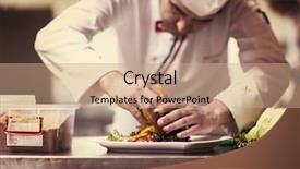  Presentation with restaurant kitchen - Amazing slides having green process - chef serving vegetable salad backdrop and a coral colored foreground