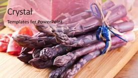  Presentation with asparagus - Amazing theme having green purple - asparagus with ham backdrop and a coral colored foreground