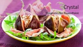  Presentation with purple green - Presentation enhanced with green purple - salad with fresh figs cheese background and a  colored foreground