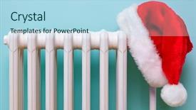  Presentation with old photo - Presentation design featuring green radiation - photo of a red background and a light blue colored foreground