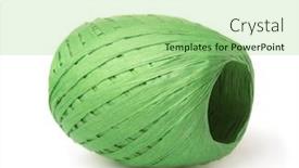  Presentation with ribbon green - Colorful slide deck enhanced with green-raffia-paper-ribbon-roll backdrop and a mint green colored foreground