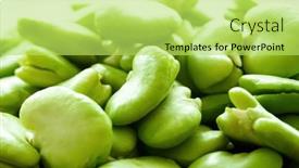  Presentation with soy - Presentation theme having green-raw-soy-beans-closeup background and a yellow colored foreground