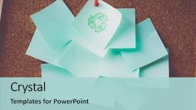  Presentation with green watercolor paper texture - Beautiful theme featuring green recycle sign in paper backdrop and a light blue colored foreground