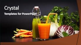  Presentation with antioxidant - Cool new slide set with green red yellow - healthy vegetable juices for refreshment backdrop and a  colored foreground