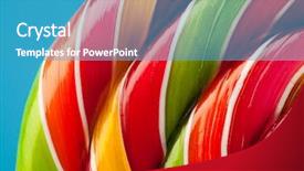  Presentation with lollipop - Cool new theme with macro of colorful lollipop candy backdrop and a teal colored foreground
