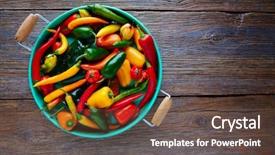  Presentation with jalapeno - PPT layouts enhanced with mexican hot chili peppers colorful background and a tawny brown colored foreground